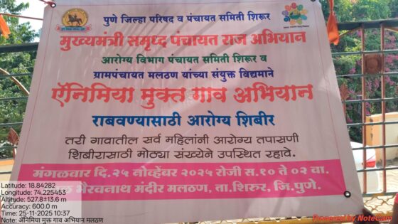 ॲनिमिया मुक्त गाव अभियानांतर्गत आरोग्य तपासणी शिबिराचे आयोजन